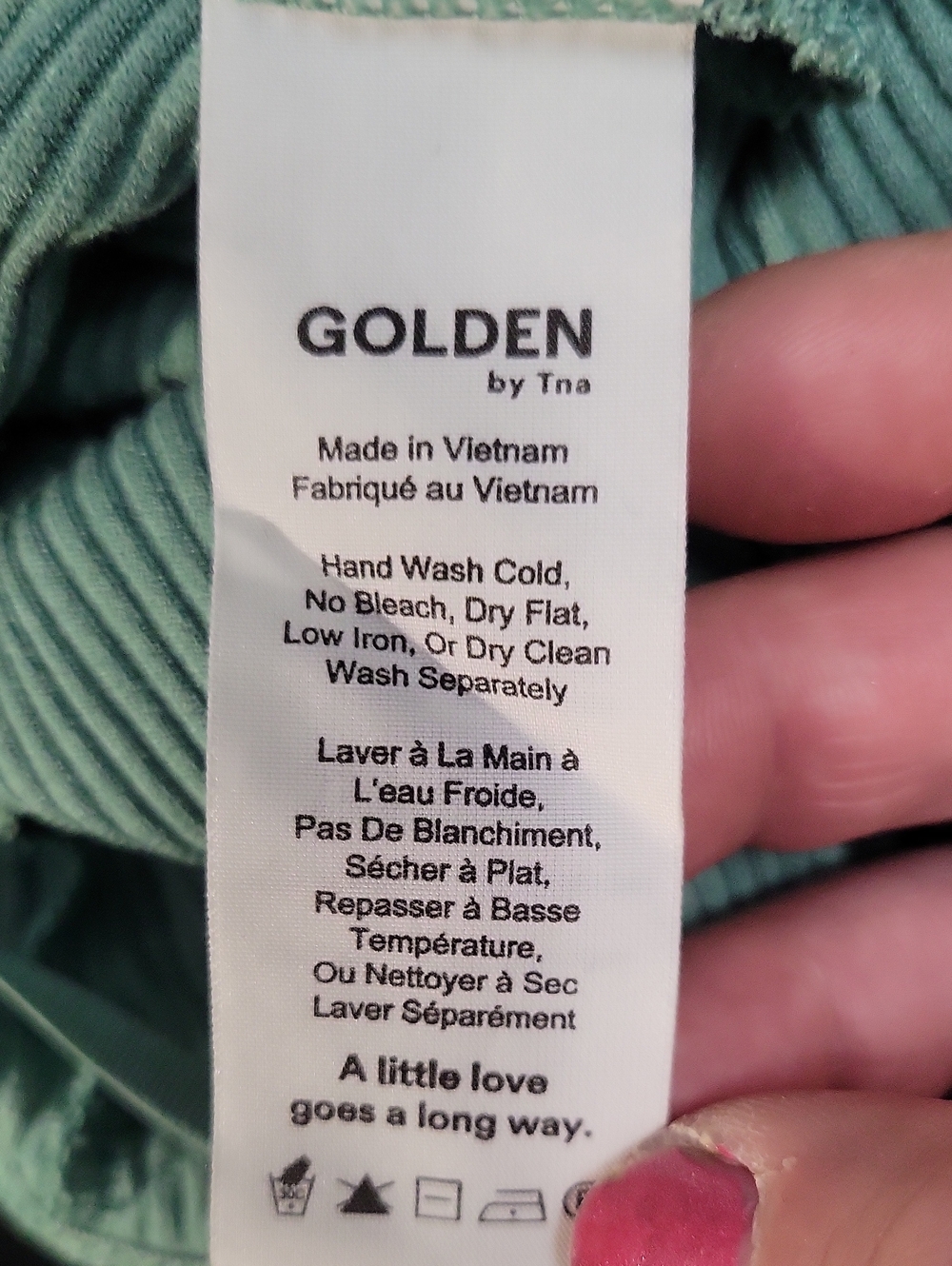 Golden by Tna Medium Mint Green Ribbed Cami Bodysuit - Picture 6 of 7